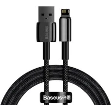 USB-кабель Baseus Tungsten Gold 2.4A (1m) (Lightning) (Чорний) CALWJ-01