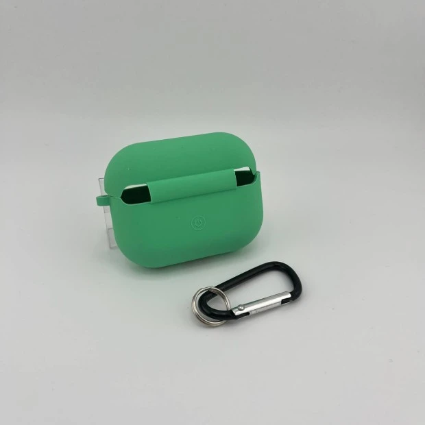 Чохол для навушників Full Silicone Case with Microfiber Apple AirPods Pro 2 (49) Аквамарин