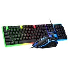 Клавиатура T-Wolf TF230 LED + Мышь (Чёрный-белый)