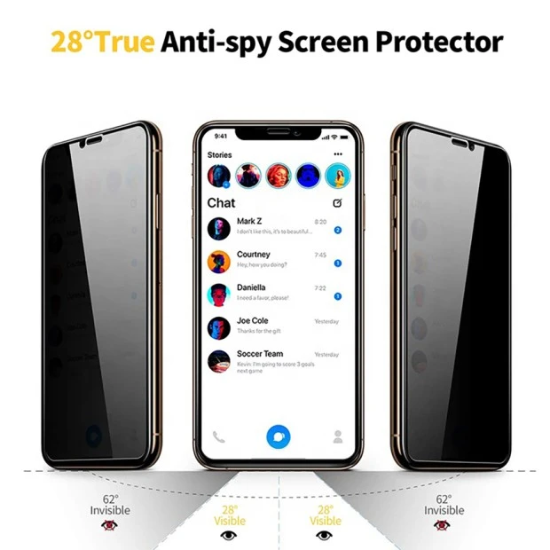 Захисне скло 5D Privacy HD Apple iPhone XR  /  11 Black