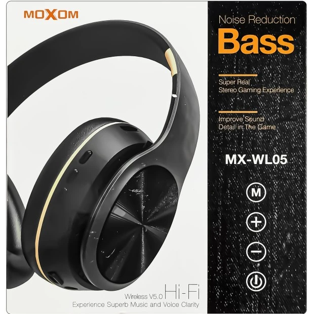 Наушники-гарнитура Moxom MX-WL05 Bluetooth (Накладные) (Чёрный)