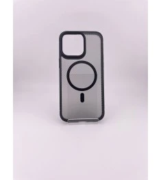 Силикон iPaky Carbon Clear with MagSafe iPhone 15 Pro Max (Black)