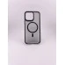 Силикон iPaky Carbon Clear with MagSafe iPhone 15 Pro Max (Black)