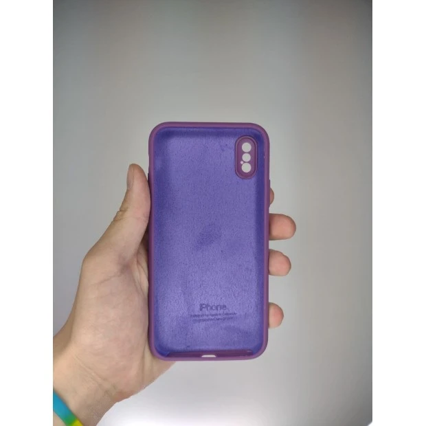 Оригінальний силіконовий чохол RoundCam для Apple iPhone X  /  XS (28) Brinjal.