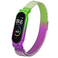 Ремешок Milanese Loop Gradient Xiaomi Mi Band 3 / Mi Band 4 (Сиренево-зелёный)
