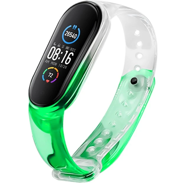 Ремешок Neon Clear Design Xiaomi Mi Band 5 (Зелёный)