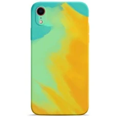 Силикон WAVE Watercolor Case iPhone XR (yellow/dark green)