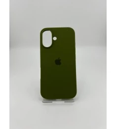 Силіконовий оригінальний круглий чохол для Apple iPhone 16 (46) глибокого зелено..