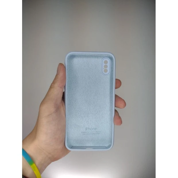 Оригінальний силіконовий чохол RoundCam для Apple iPhone X  /  XS (15) Бузковий.