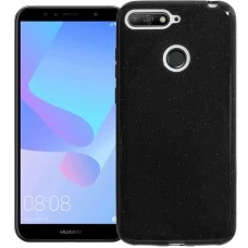 Силіконовий Glitter чохол для Huawei Y6 (2018)  /  Y6 Prime 2018  /  Honor 7a Pro (Чорний)
