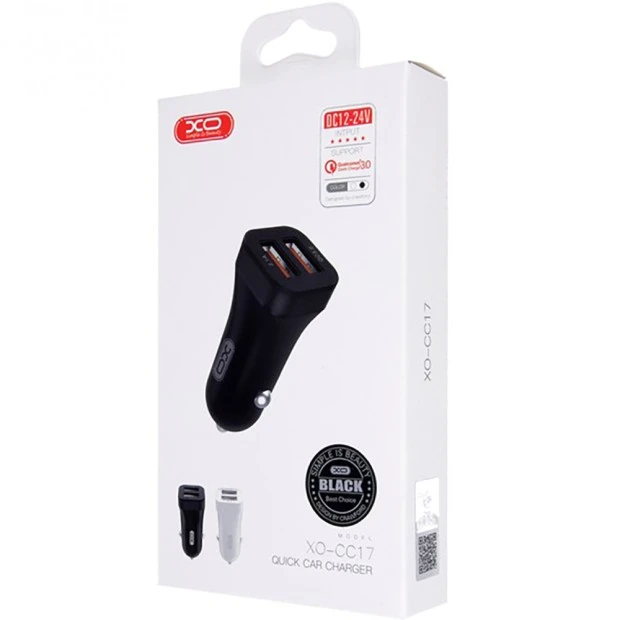 АЗУ-адаптер XO CC17 2USB 2.1A QC3.0 (Белый)