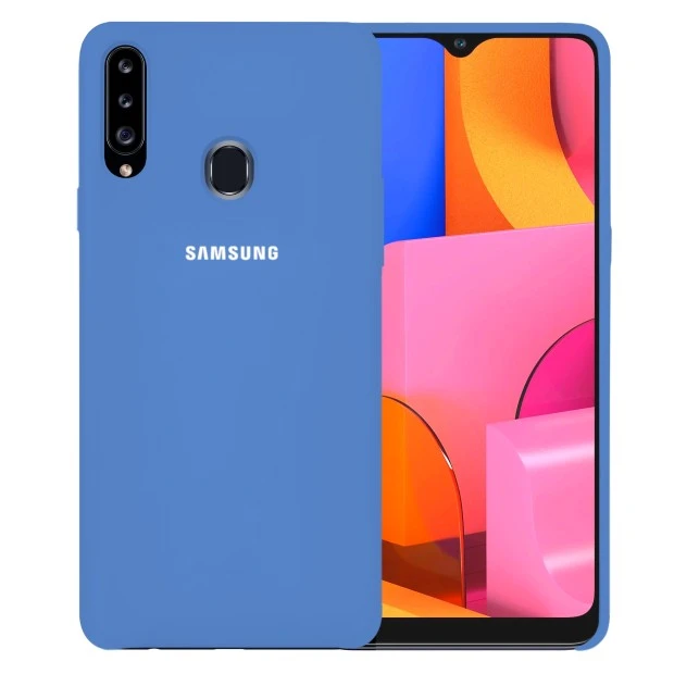 Силіконовий чохол Original Case Logo для Samsung Galaxy A20S (2019) (Кобальтовий)