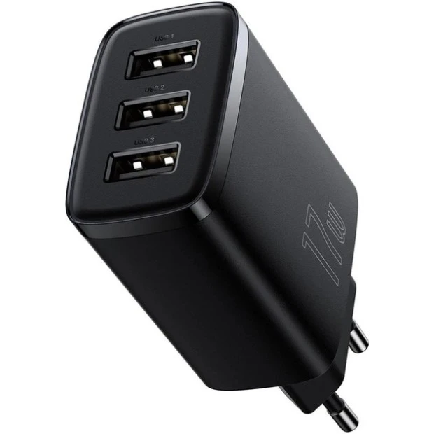 СЗУ-адаптер Baseus Compact 17W (3USB) (Чёрный) CCXJ020101