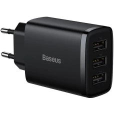 Baseus Compact 17W (3USB) (Чорний) CCXJ020101