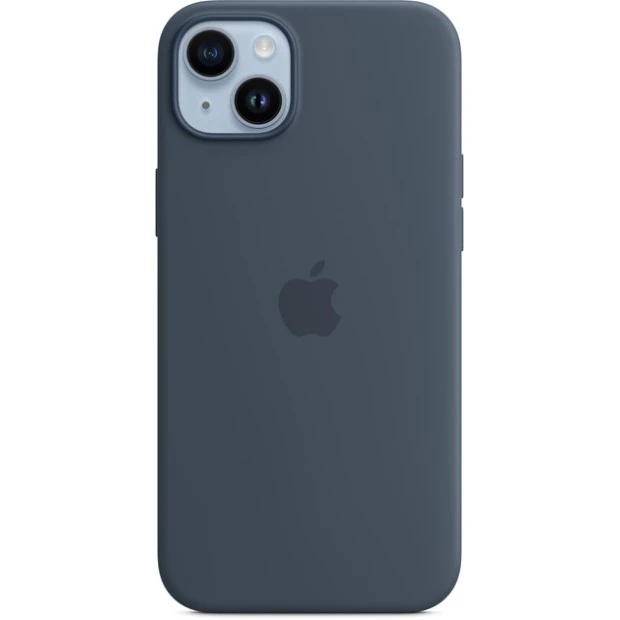 Силіконовий оригінальний чохол круглої форми для Apple iPhone 15 (09) Темно-синій