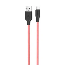 USB-cable Hoco Silicone X21 Plus Fluorescent 1m (MicroUSB) (Red)