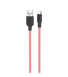 USB-cable Hoco Silicone X21 Plus Fluorescent 1m (MicroUSB) (Red)