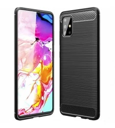 Силикон Polished Carbon Samsung Galaxy A51 (2020) (Чёрный)