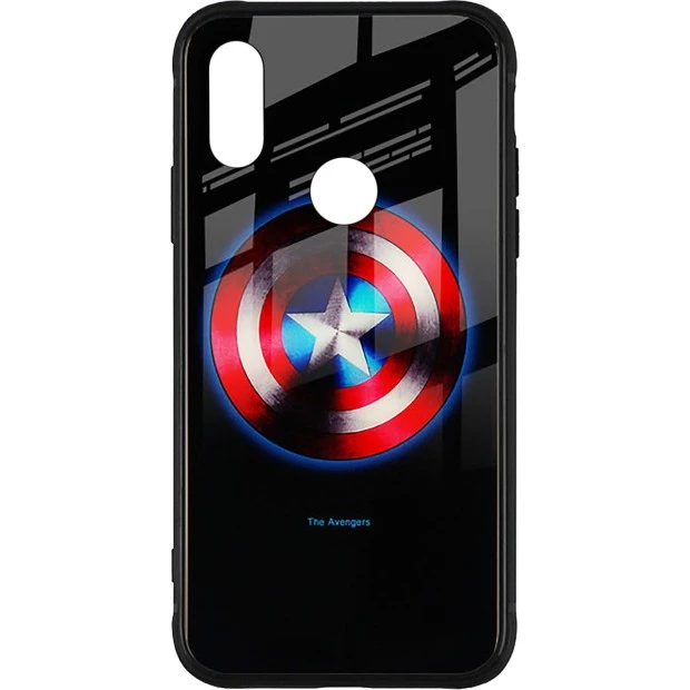 Накладка Luminous Glass Case Xiaomi Redmi Note 7 (Captain America)