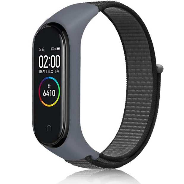 Ремешок Nylon Design Xiaomi Mi Band 3 / 4 (Серый)
