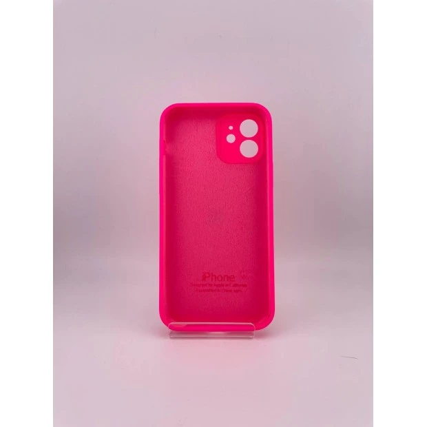 Силіконовий оригінальний чохол RoundCam для Apple iPhone 12 (31) рожевий Barbie.