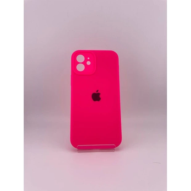 Силіконовий оригінальний чохол RoundCam для Apple iPhone 12 (31) рожевий Barbie.