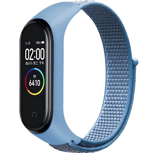 Ремешок Nylon Design Xiaomi Mi Band 3 / 4 (Голубой)