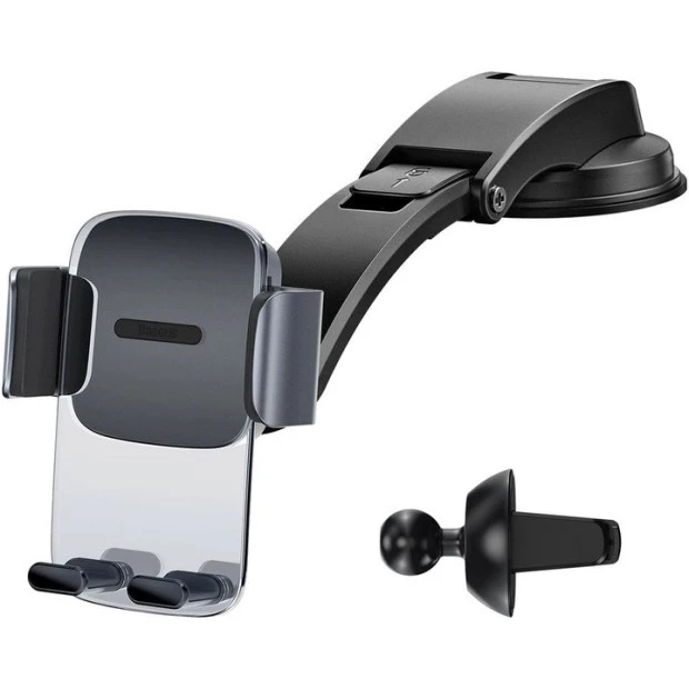 Автодержатель Baseus Easy Control Clamp Pyste Type + Air Outlet set SUYK000001 (Чёрный)