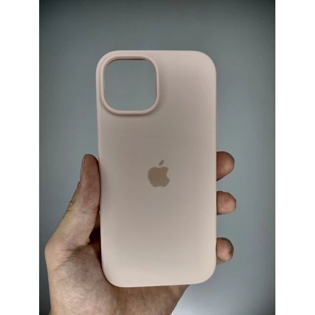 Силіконовий оригінальний чохол круглої форми для Apple iPhone 15 (08) Рожевий пісок