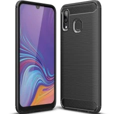 Силиконовый чехол Polished Carbon Samsung Galaxy A40 (2019) (Чёрный)