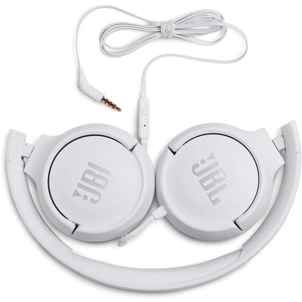 Проводные накладные наушники-гарнитура JBL T500 (Белый)