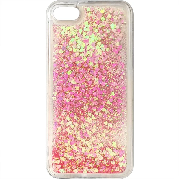 Силикон Liquid Fashion Apple iPhone 7 / 8 (Red-pink Hearts)
