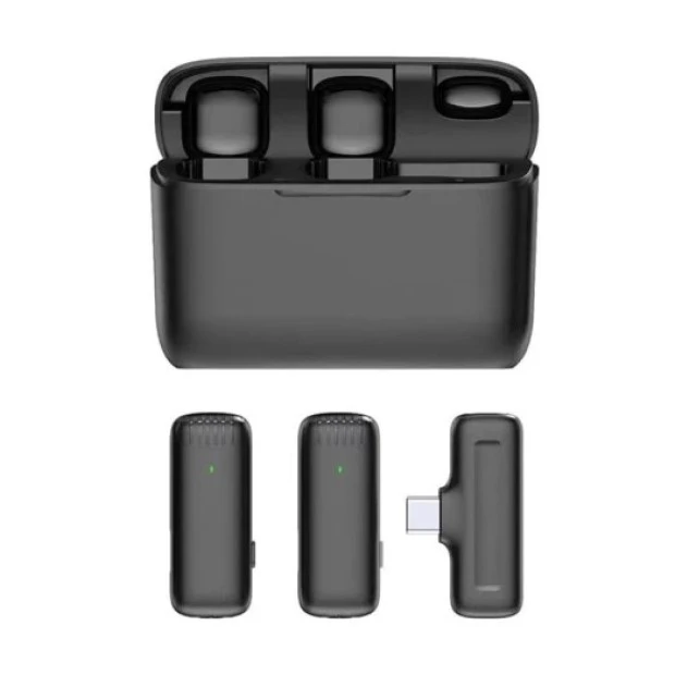 Бездротовий петличний мікрофон J13 Dual iPhone (Lightning) (Чорний)