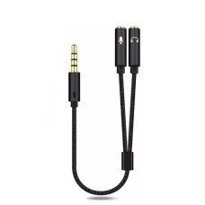 Сплиттер KY-19T Headset and Voice 3.5mm to 3.5mm (Чёрный)