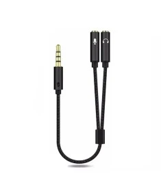 Сплиттер KY-19T Headset and Voice 3.5mm to 3.5mm (Чёрный)