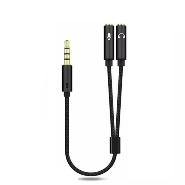 Сплиттер KY-19T Headset and Voice 3.5mm to 3.5mm (Чёрный)