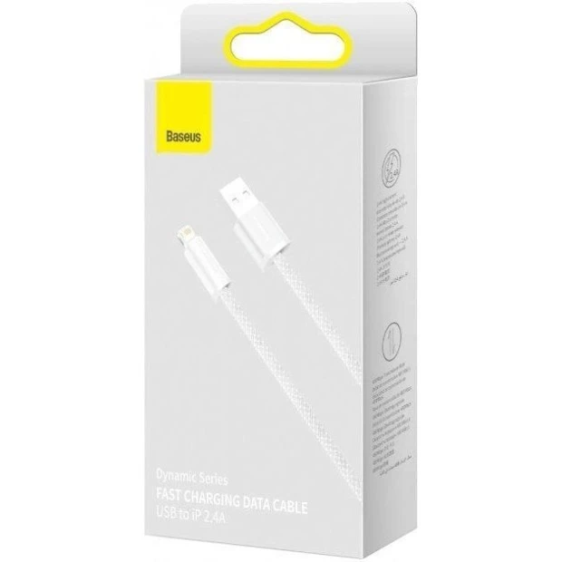 USB Cable Baseus Dynamic 2.4A (2m) (Lightning) (White) CALD000502