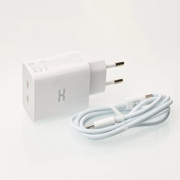 СЗУ-адаптер DC CA-D17 PD 35W (2Type-C) + кабель Type-C - Type-C (Білий) D