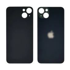 Заднее стекло корпуса для Apple iPhone 14 Plus Midnight (тёмно-серое) (Big Hole)