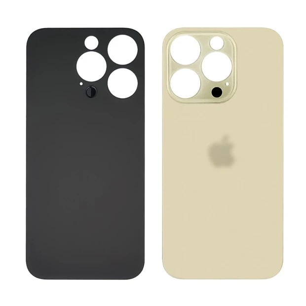 Заднее стекло корпуса для Apple iPhone 14 Pro Gold (золотистое) (Big Hole)