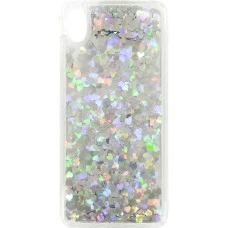 Силикон Liquid Heart Xiaomi Redmi 7A (Серебряный)