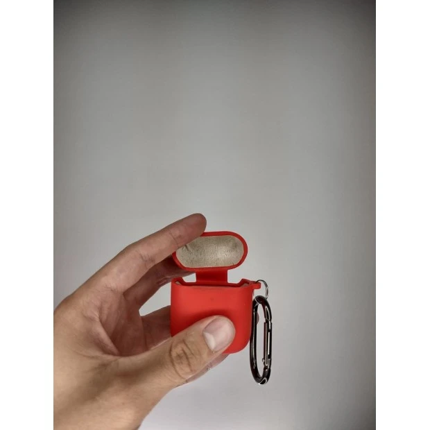 Чехол для наушников Full Silicone Case with Microfiber Apple AirPods (05) Product RED