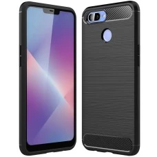 Силиконовый чехол Polished Carbon Oppo A5s (Чёрный)