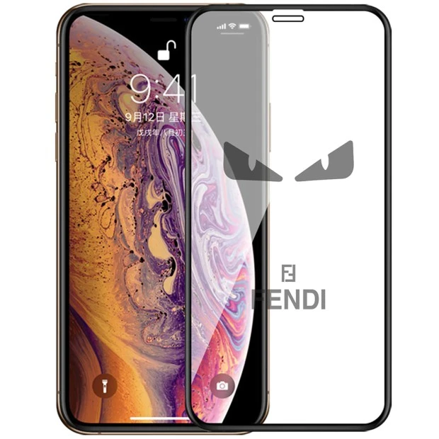 Стекло 5D Picture Apple iPhone X / XS / 11 Pro Black (Fendi)