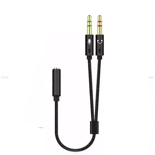 Сплиттер KY-192 One point two audio cable на два аудио разьема 3.5 mm (Чёрный)