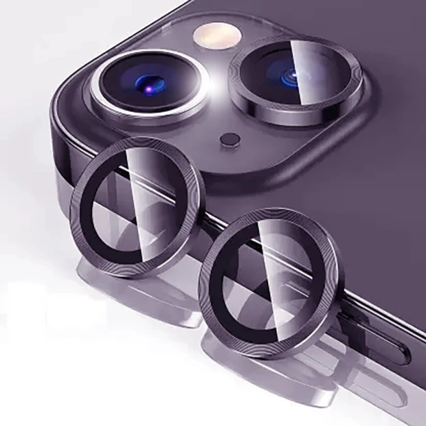 Фіолетове захисне скло на камеру Metal Armor для Apple iPhone 14  /  14 Plus
