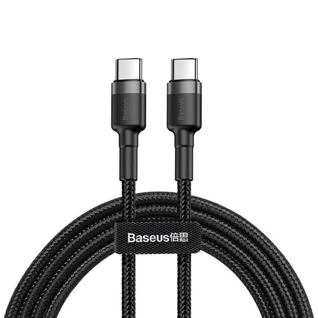 USB-кабель Baseus Cafule PD 60W (2m) (Type-C to Type-C) (Чёрный)  CATKLF-HG1 (Уценка) (1 Категория)