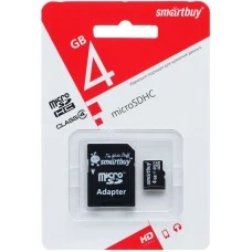 Карта памяти Smartbuy MicroSDHC 4Gb