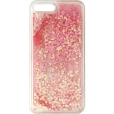 Силикон Liquid Fashion Apple iPhone 7 Plus / 8 Plus (Red-pink Hearts)