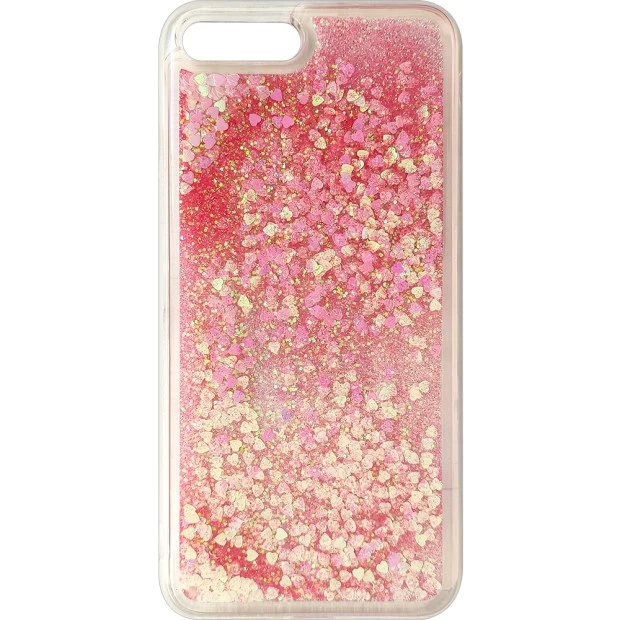 Силикон Liquid Fashion Apple iPhone 7 Plus / 8 Plus (Red-pink Hearts)